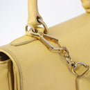 PRADA Hand Bag Safiano Leather 2way Yellow Gold Auth ka7120-19
