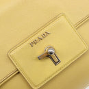 PRADA Hand Bag Safiano Leather 2way Yellow Gold Auth ka7120-21