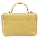 PRADA Hand Bag Safiano Leather 2way Yellow Gold Auth ka7120-3
