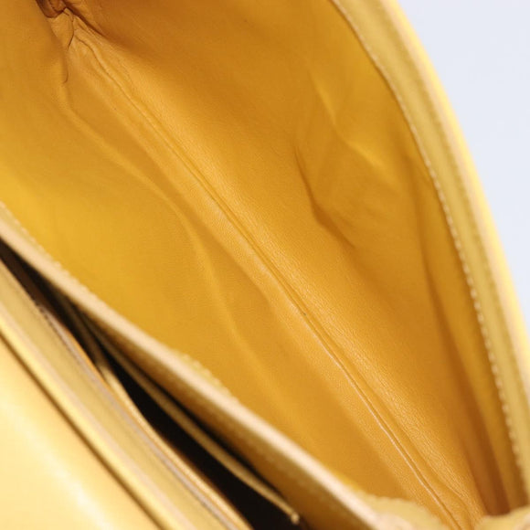PRADA Hand Bag Safiano Leather 2way Yellow Gold Auth ka7120