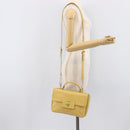 PRADA Hand Bag Safiano Leather 2way Yellow Gold Auth ka7120-33