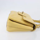PRADA Hand Bag Safiano Leather 2way Yellow Gold Auth ka7120-4