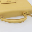 PRADA Hand Bag Safiano Leather 2way Yellow Gold Auth ka7120-7