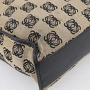 LOEWE Anagram Tote Bag Canvas Beige Silver Auth ka7122-11