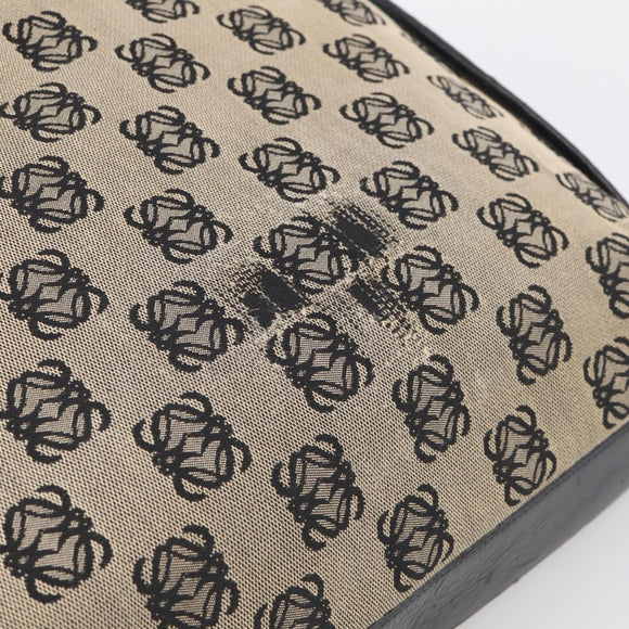 LOEWE Anagram Tote Bag Canvas Beige Silver Auth ka7122