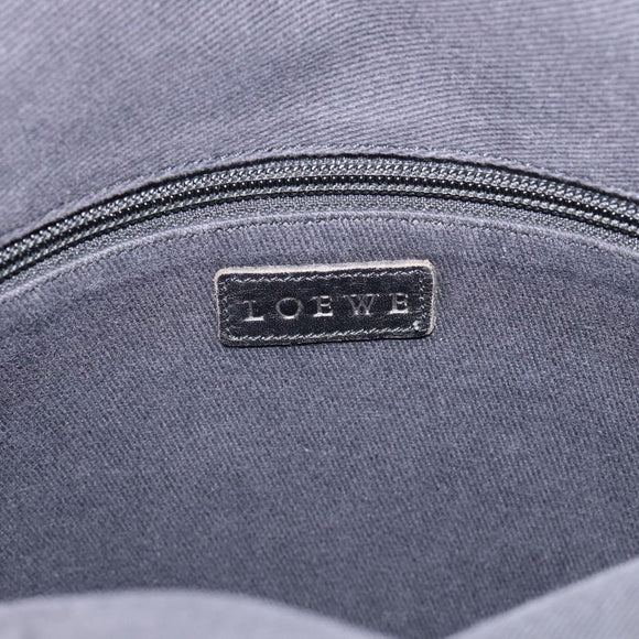 LOEWE Anagram Tote Bag Canvas Beige Silver Auth ka7122