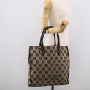 LOEWE Anagram Tote Bag Canvas Beige Silver Auth ka7122-23