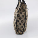 LOEWE Anagram Tote Bag Canvas Beige Silver Auth ka7122-5