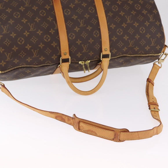 LOUIS VUITTON Monogram Keepall Bandouliere55 Boston Bag M41414 LV Auth ka7123