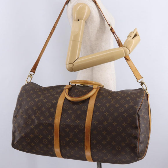 LOUIS VUITTON Monogram Keepall Bandouliere55 Boston Bag M41414 LV Auth ka7123