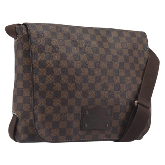 LOUIS VUITTON Damier Ebene Brooklyn MM Shoulder Bag N51211 LV Auth ka7126
