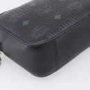 MCM Vicetos Logogram Shoulder Bag PVC Leather Black Silver Auth ka7130-11