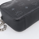 MCM Vicetos Logogram Shoulder Bag PVC Leather Black Silver Auth ka7130-13