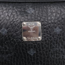 MCM Vicetos Logogram Shoulder Bag PVC Leather Black Silver Auth ka7130-15