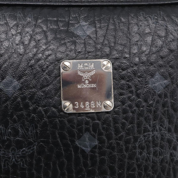 MCM Vicetos Logogram Shoulder Bag PVC Leather Black Silver Auth ka7130