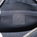 MCM Vicetos Logogram Shoulder Bag PVC Leather Black Silver Auth ka7130-16