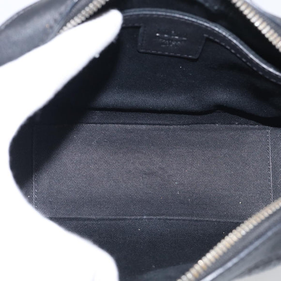 MCM Vicetos Logogram Shoulder Bag PVC Leather Black Silver Auth ka7130