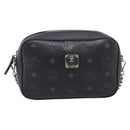 MCM Vicetos Logogram Shoulder Bag PVC Leather Black Silver Auth ka7130-2