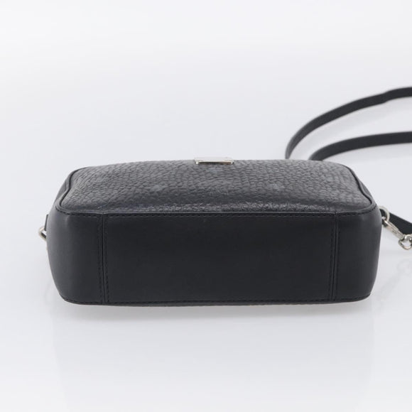 MCM Vicetos Logogram Shoulder Bag PVC Leather Black Silver Auth ka7130