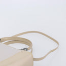 Christian Dior Maris Pearl Hand Bag Patent Leather 2way Beige Silver Auth ka7131-11