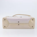 Christian Dior Maris Pearl Hand Bag Patent Leather 2way Beige Silver Auth ka7131-12