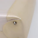 Christian Dior Maris Pearl Hand Bag Patent Leather 2way Beige Silver Auth ka7131-13