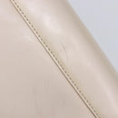 Christian Dior Maris Pearl Hand Bag Patent Leather 2way Beige Silver Auth ka7131-17