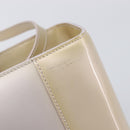 Christian Dior Maris Pearl Hand Bag Patent Leather 2way Beige Silver Auth ka7131-18