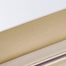 Christian Dior Maris Pearl Hand Bag Patent Leather 2way Beige Silver Auth ka7131-22