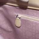 Christian Dior Maris Pearl Hand Bag Patent Leather 2way Beige Silver Auth ka7131-28