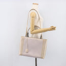 Christian Dior Maris Pearl Hand Bag Patent Leather 2way Beige Silver Auth ka7131-32