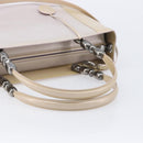 Christian Dior Maris Pearl Hand Bag Patent Leather 2way Beige Silver Auth ka7131-7