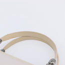 Christian Dior Maris Pearl Hand Bag Patent Leather 2way Beige Silver Auth ka7131-8