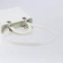 Christian Dior Lady Dior Hand Bag Leather 2way White Silver Auth ka7132-10