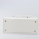 Christian Dior Lady Dior Hand Bag Leather 2way White Silver Auth ka7132-12