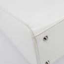 Christian Dior Lady Dior Hand Bag Leather 2way White Silver Auth ka7132-14