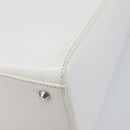 Christian Dior Lady Dior Hand Bag Leather 2way White Silver Auth ka7132-15
