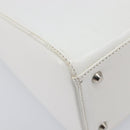 Christian Dior Lady Dior Hand Bag Leather 2way White Silver Auth ka7132-16