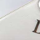Christian Dior Lady Dior Hand Bag Leather 2way White Silver Auth ka7132-18