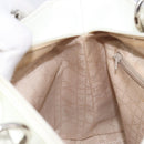 Christian Dior Lady Dior Hand Bag Leather 2way White Silver Auth ka7132-23