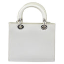 Christian Dior Lady Dior Hand Bag Leather 2way White Silver Auth ka7132-3