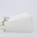 Christian Dior Lady Dior Hand Bag Leather 2way White Silver Auth ka7132-5