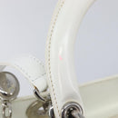 Christian Dior Lady Dior Hand Bag Leather 2way White Silver Auth ka7132-9