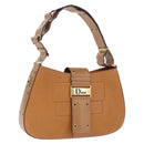 Christian Dior Street Chic Shoulder Bag Leather Brown Gold Auth ka7134A-1