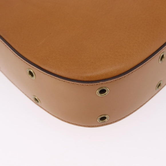 Christian Dior Street Chic Shoulder Bag Leather Brown Gold Auth ka7134A