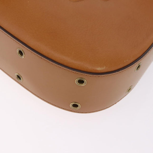 Christian Dior Street Chic Shoulder Bag Leather Brown Gold Auth ka7134A