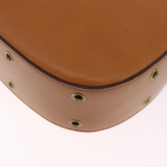 Christian Dior Street Chic Shoulder Bag Leather Brown Gold Auth ka7134A