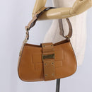 Christian Dior Street Chic Shoulder Bag Leather Brown Gold Auth ka7134A-25