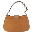 Christian Dior Street Chic Shoulder Bag Leather Brown Gold Auth ka7134A-3