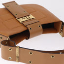 Christian Dior Street Chic Shoulder Bag Leather Brown Gold Auth ka7134A-6